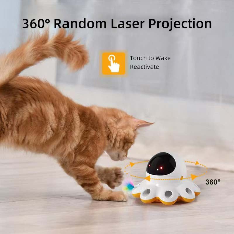 Laser Cat toy with feather