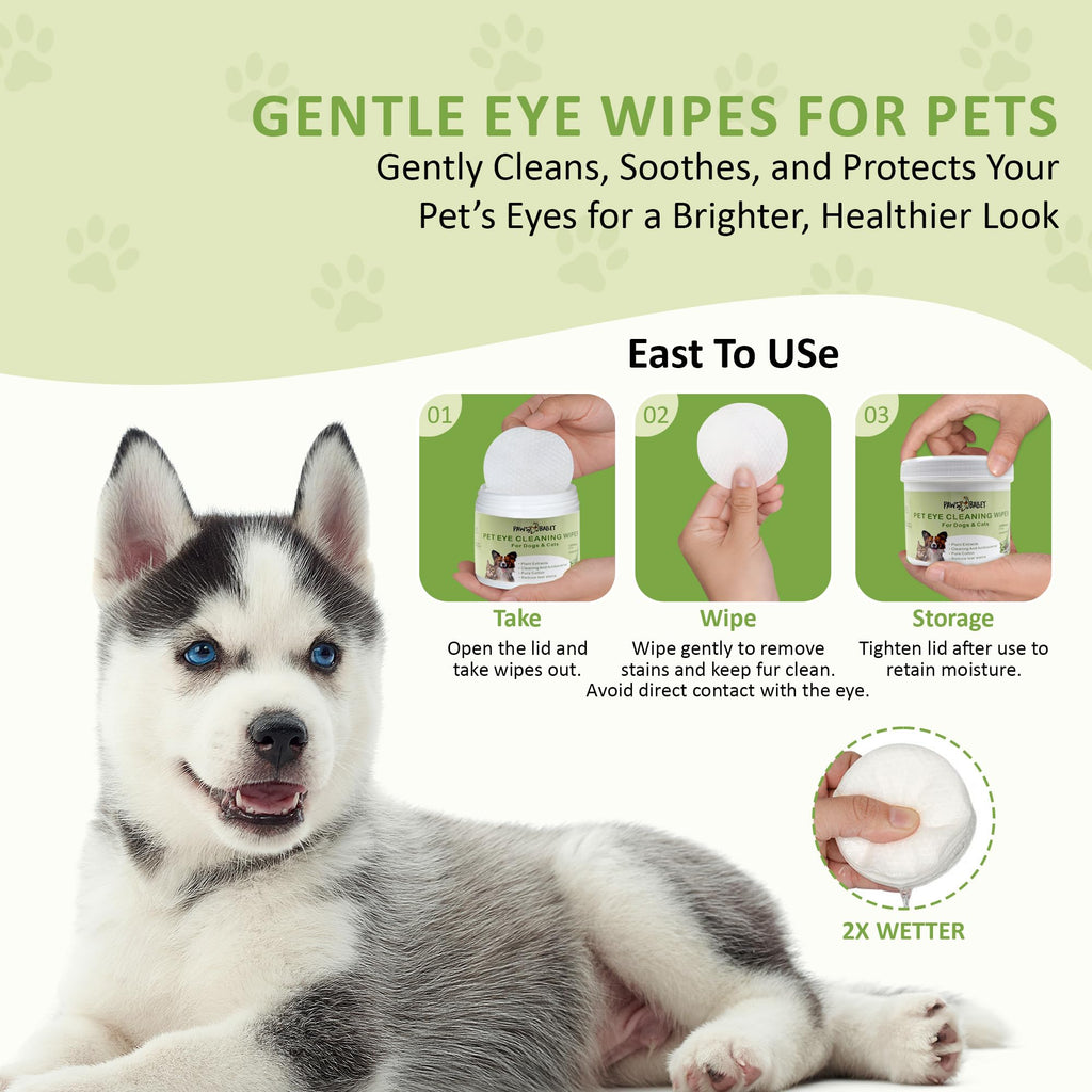 Paw Ballet Pet Eye Wipes for Cats & Dogs