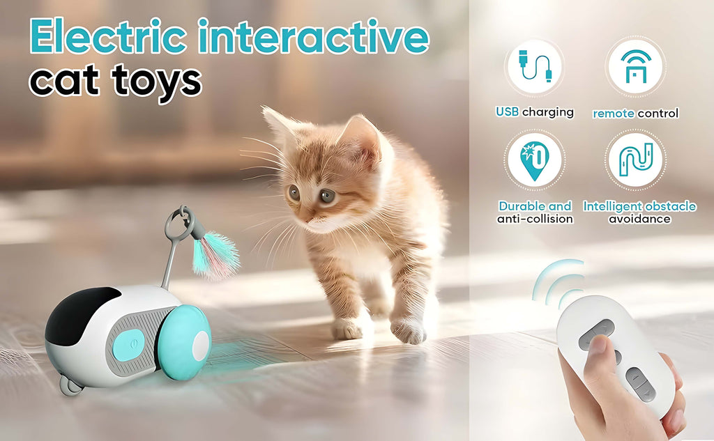 Smart Interactive Cat Car Toy (Automatic + Remote Control)