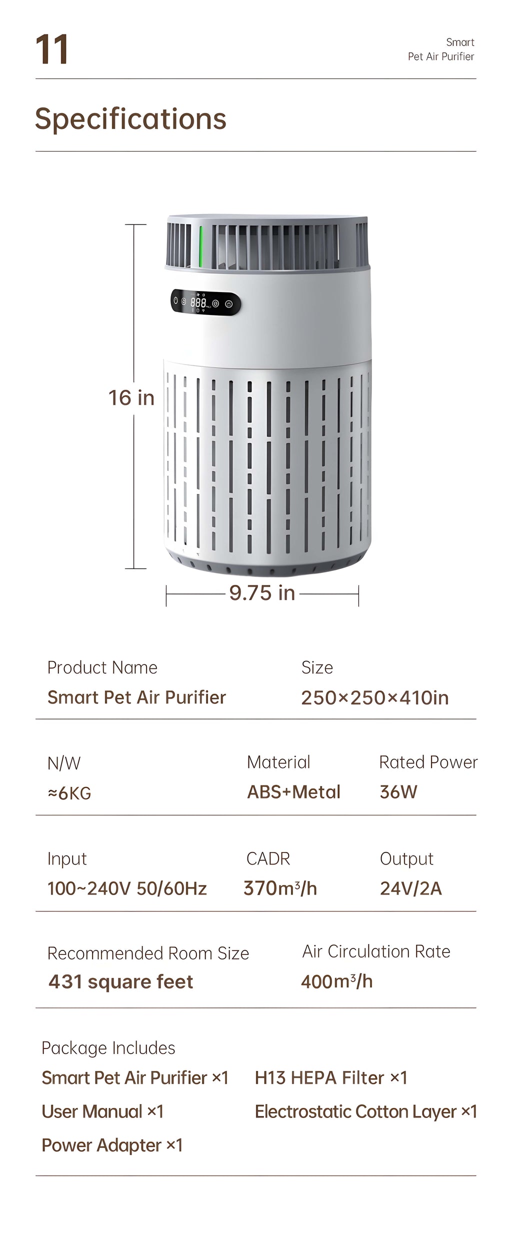 Smart Pet Air Purifier