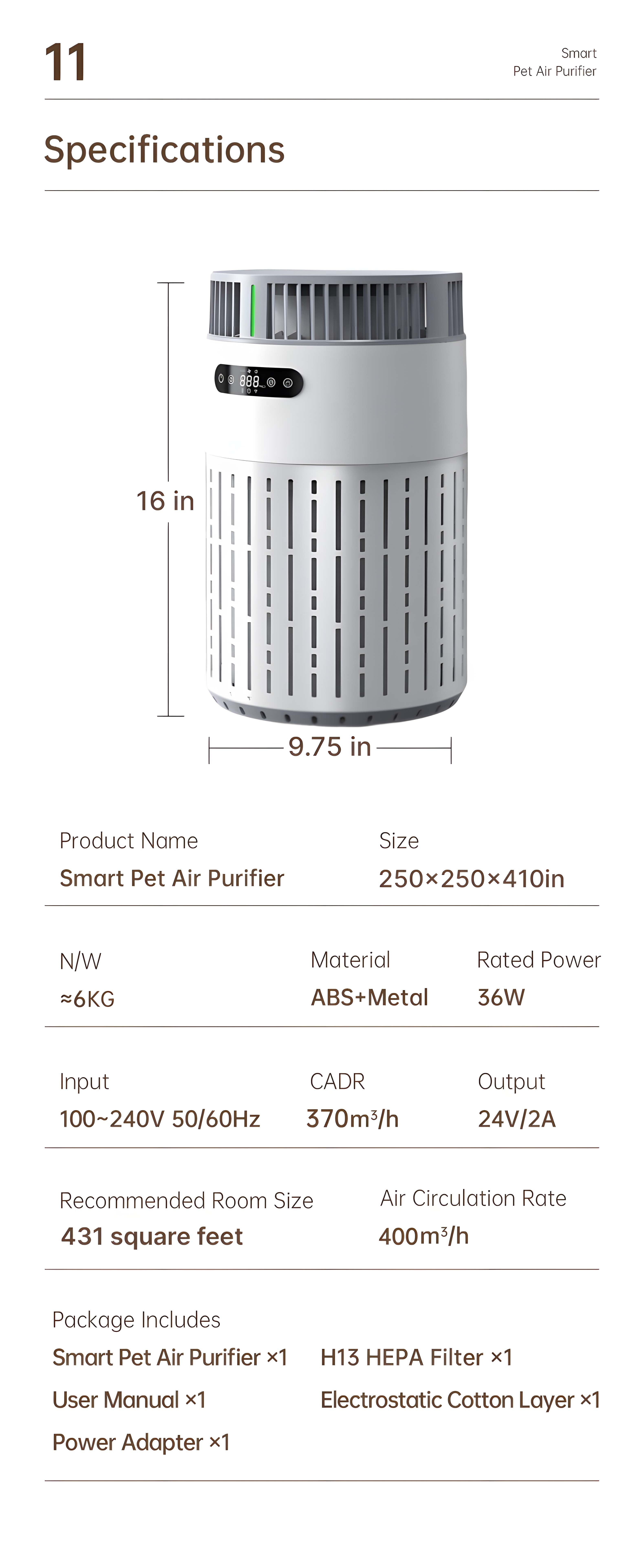 Smart Pet Air Purifier