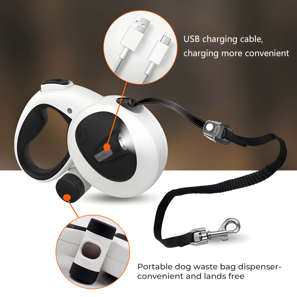 USB-Rechargeable LED Retractable Leash