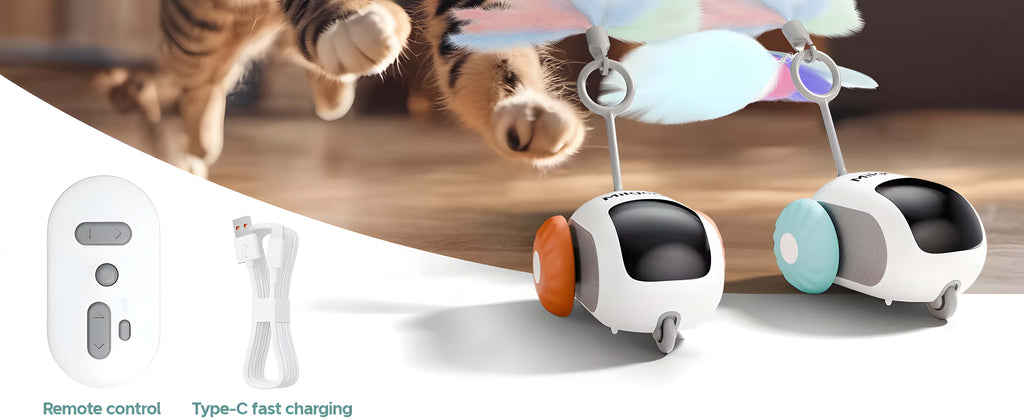 Smart Interactive Cat Car Toy (Automatic + Remote Control)